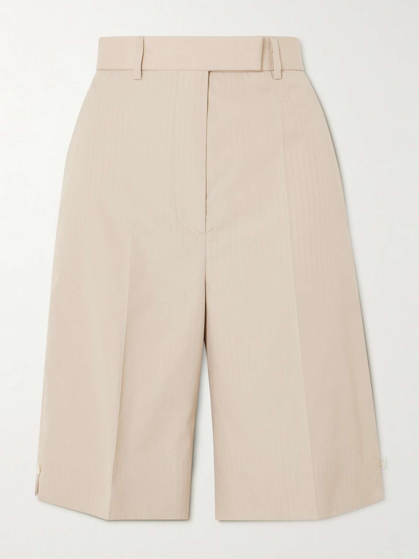 Pleated canvas shorts - 1
