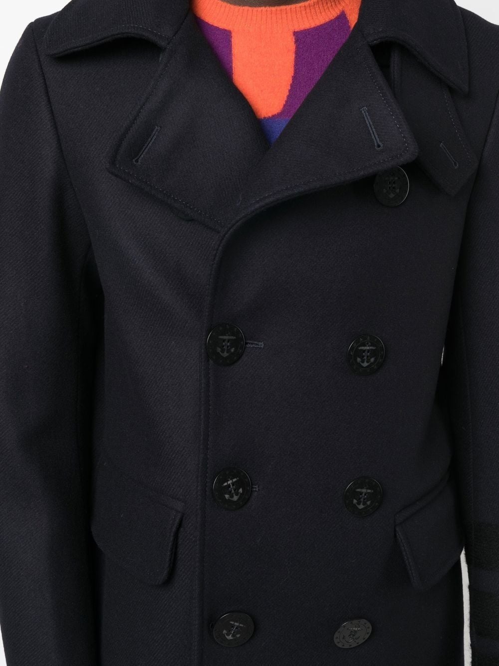 double-breasted wool coat - 5