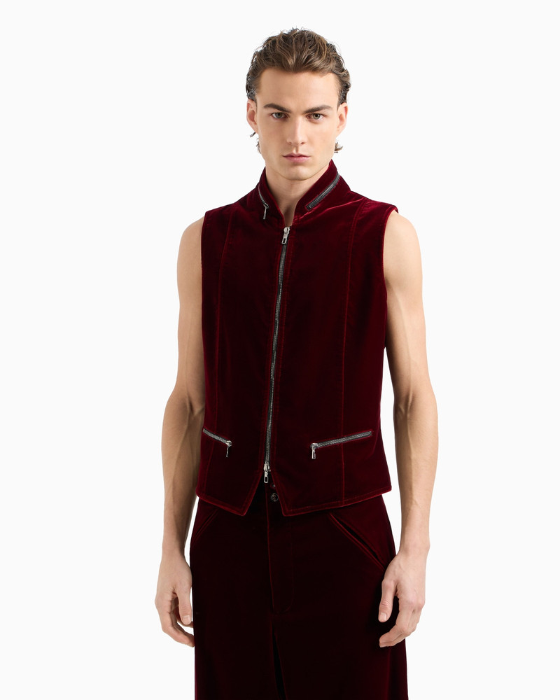 GIORGIO ARMANI VELVET ZIP-UP WAISTCOAT outlook