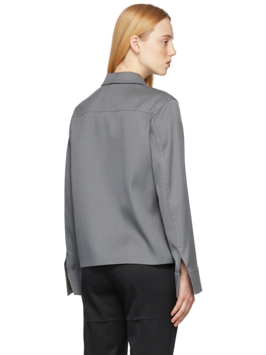 Jil Sander Grey Light Wool Gabardine Jacket | REVERSIBLE