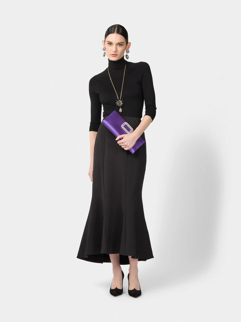 Roger Vivier Pilgrim Buckle Clutch in Satin outlook
