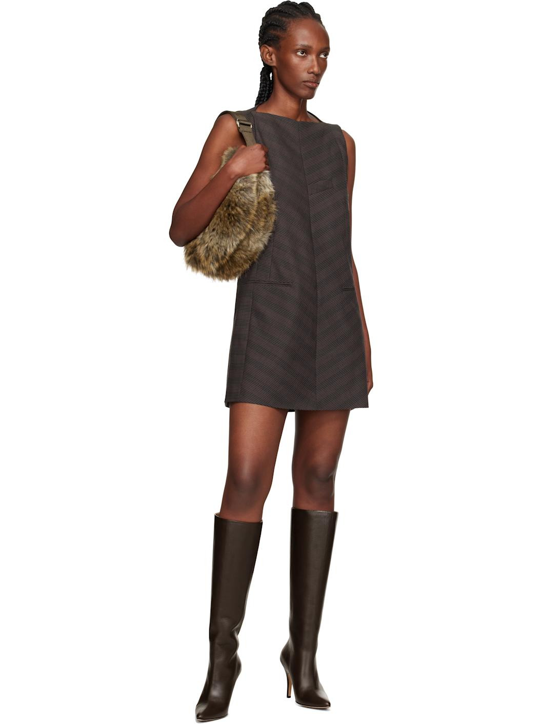 Brown Faux Fur Belt Bag - 4
