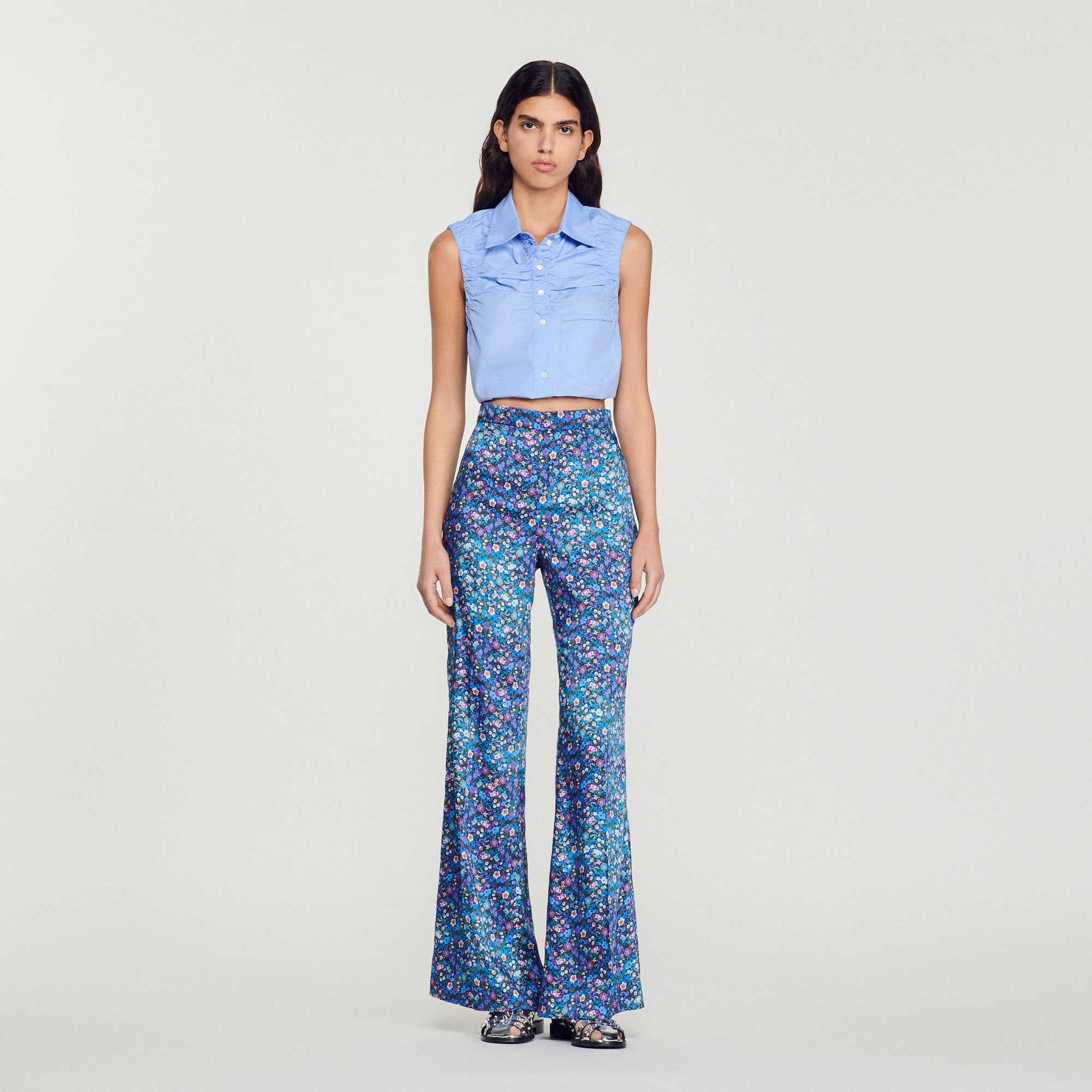 Floral satin pants - 3