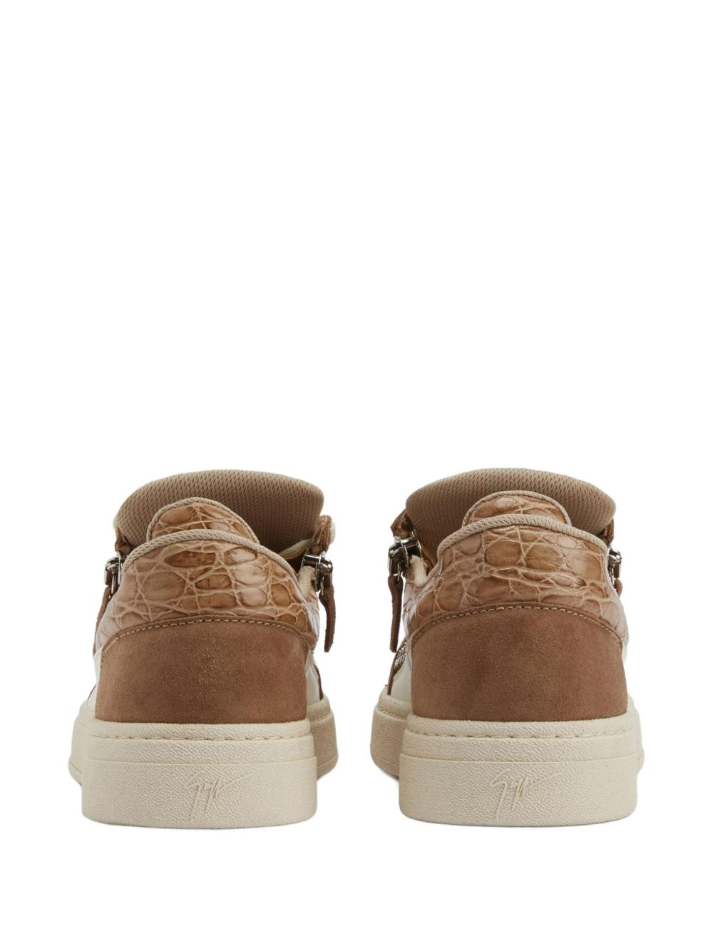 crocodile-effect zip low-top sneakers - 2