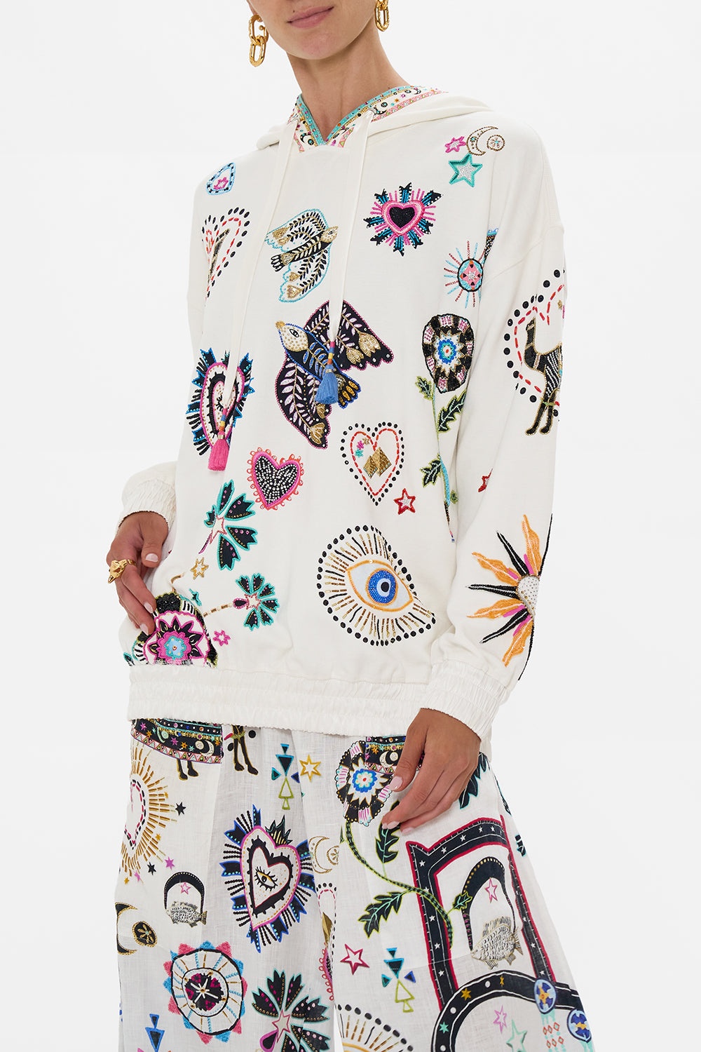 SILK BAND OVERSIZED HOODIE WITH POCKETS - 5