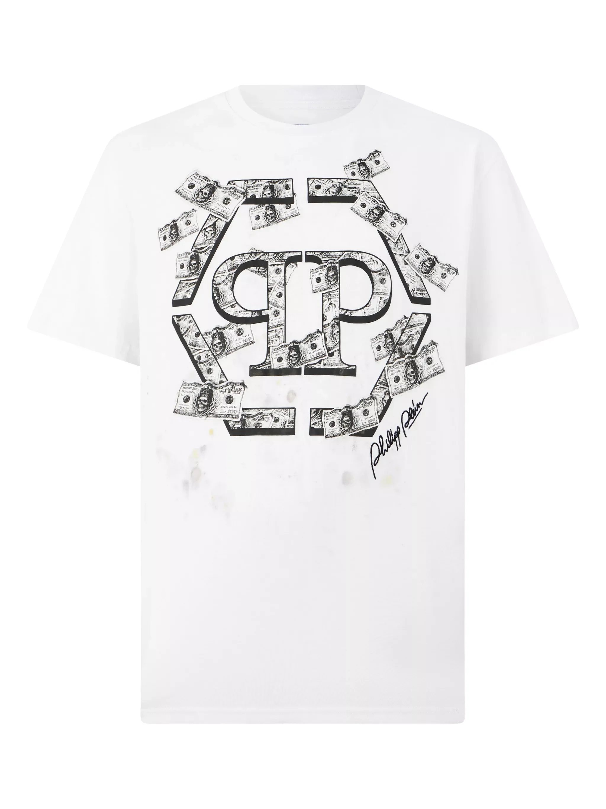PHILIPP PLEIN Crew Neck Dollar Hexagon T-Shirt - 1