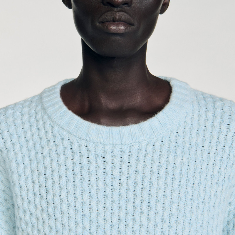 HONEYCOMB STITCH WOOL SWEATER 4