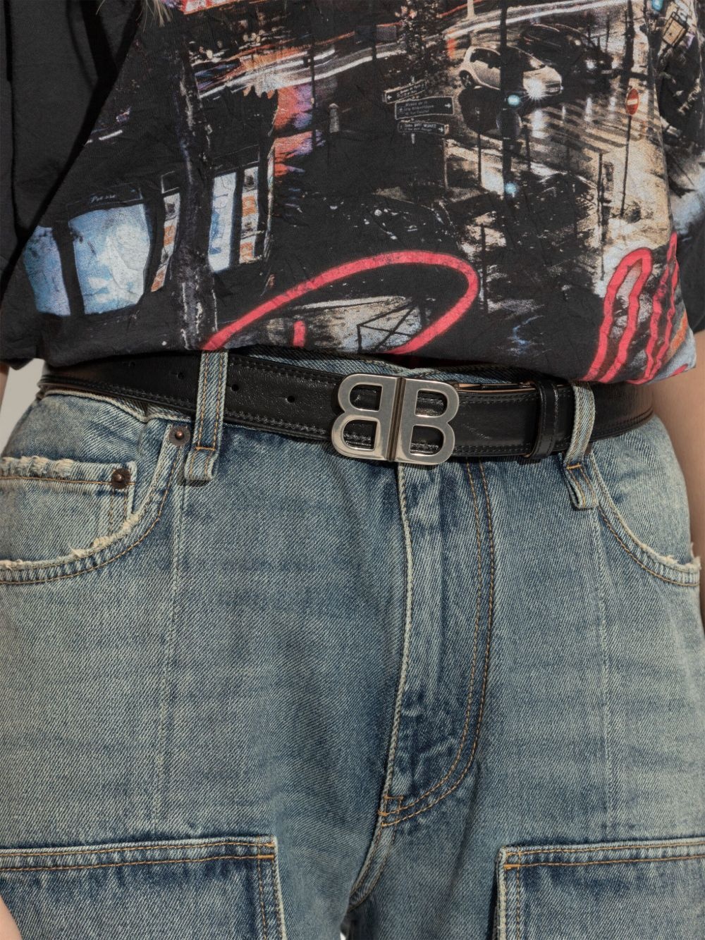 logo-buckle belt - 4