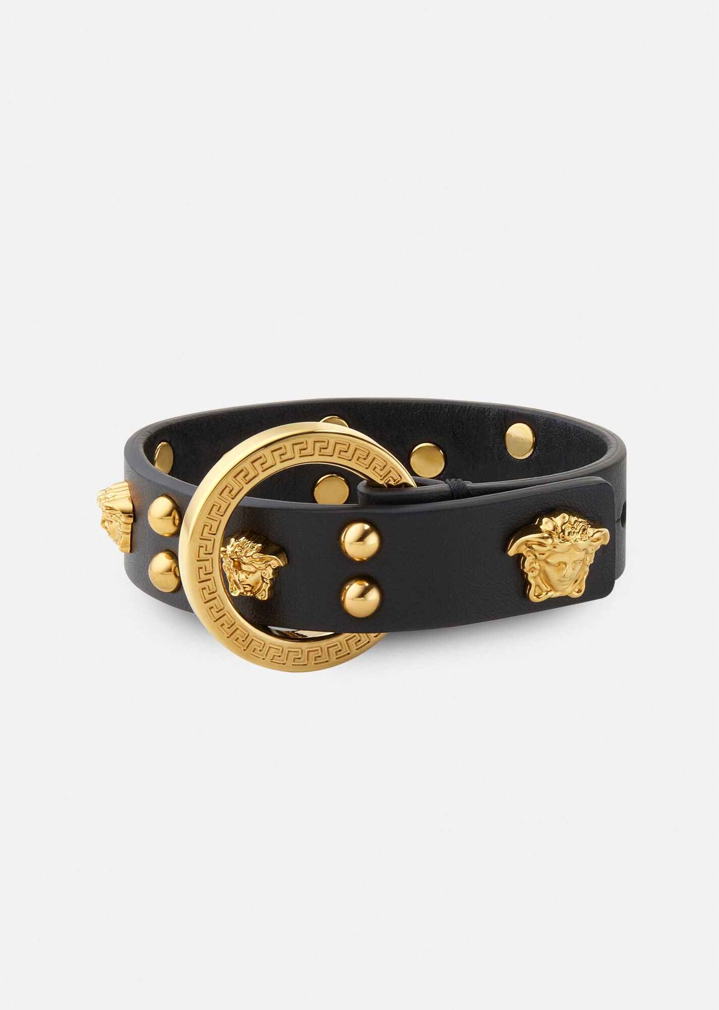 Medusa Stud Leather Bracelet - 1