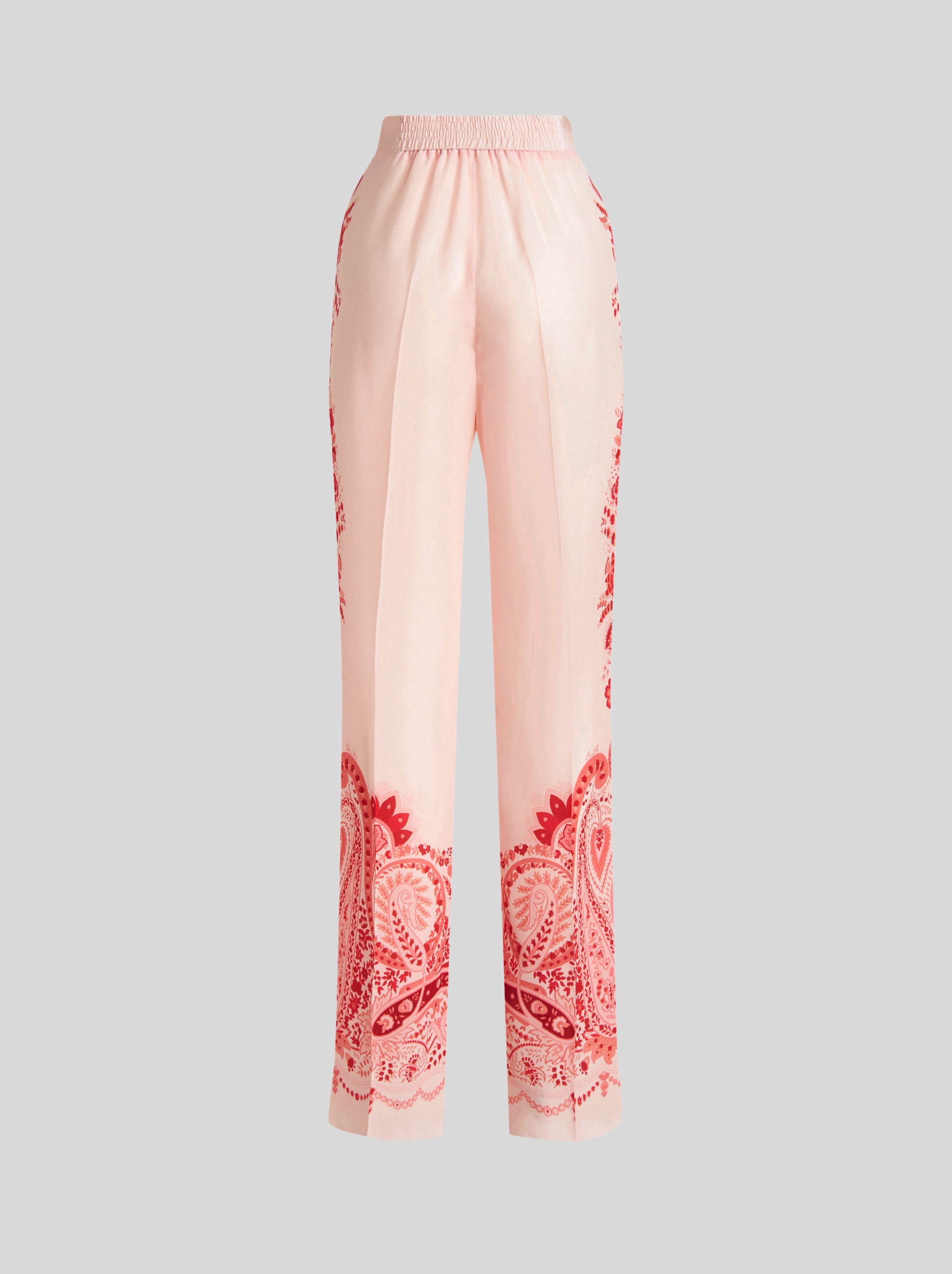 SILK TROUSERS WITH PLACED FLOWER PRINT - 5