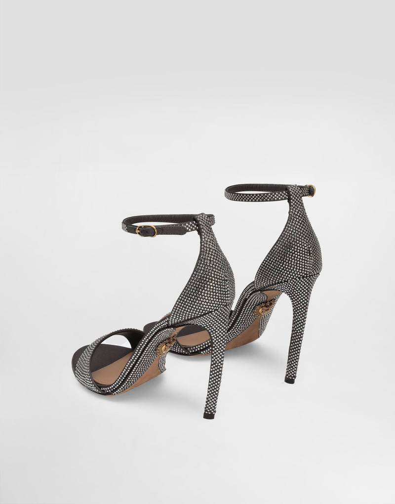 Dolce & Gabbana Silk satin sandals with rhinestones outlook