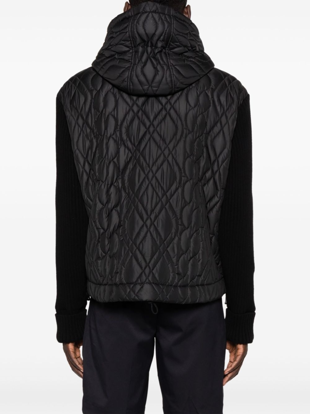 contrast-panel hooded jacket - 4