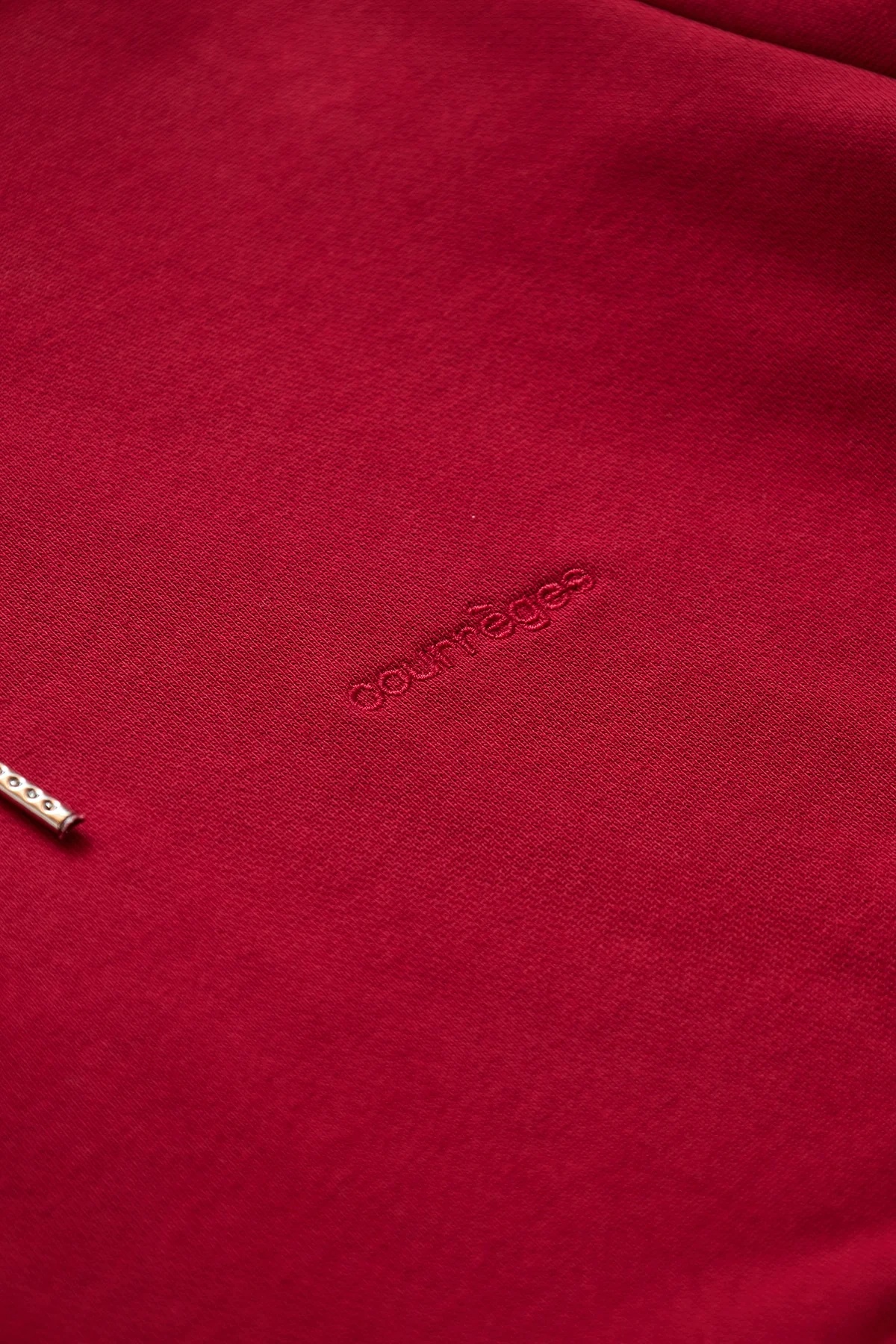 Courreges Embroidered Snapped Hoodie Red - 3