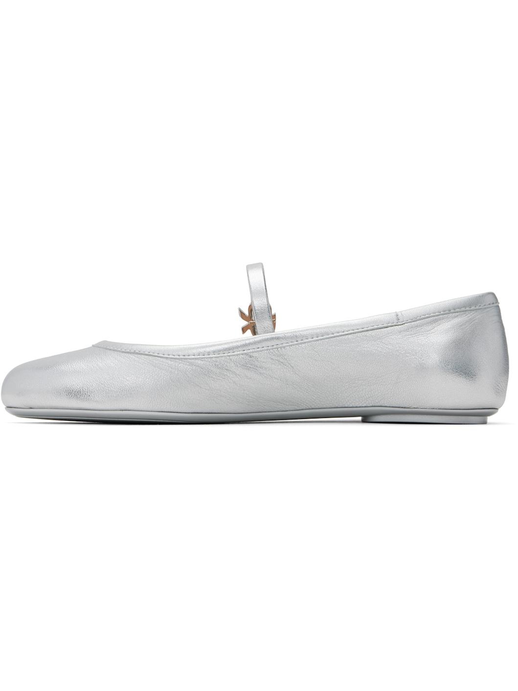 Silver Carla Ballerina Flats - 3
