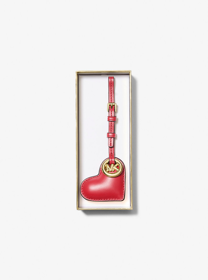 MICHAEL KORS Puffy Heart Leather Bag Charm outlook