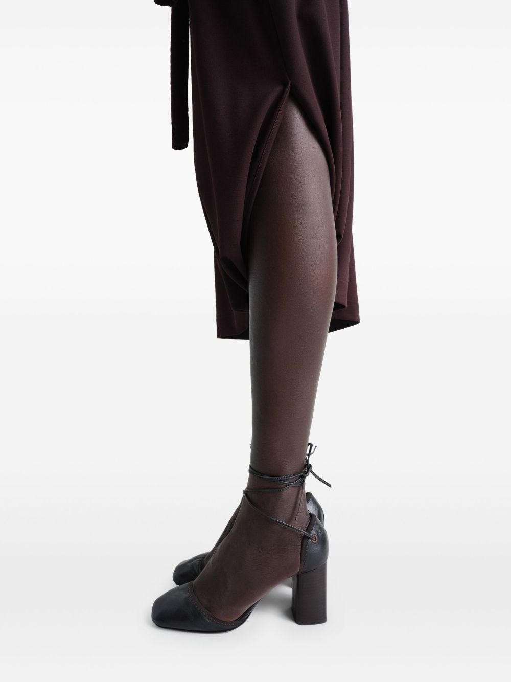 twisted-hem midi skirt - 6