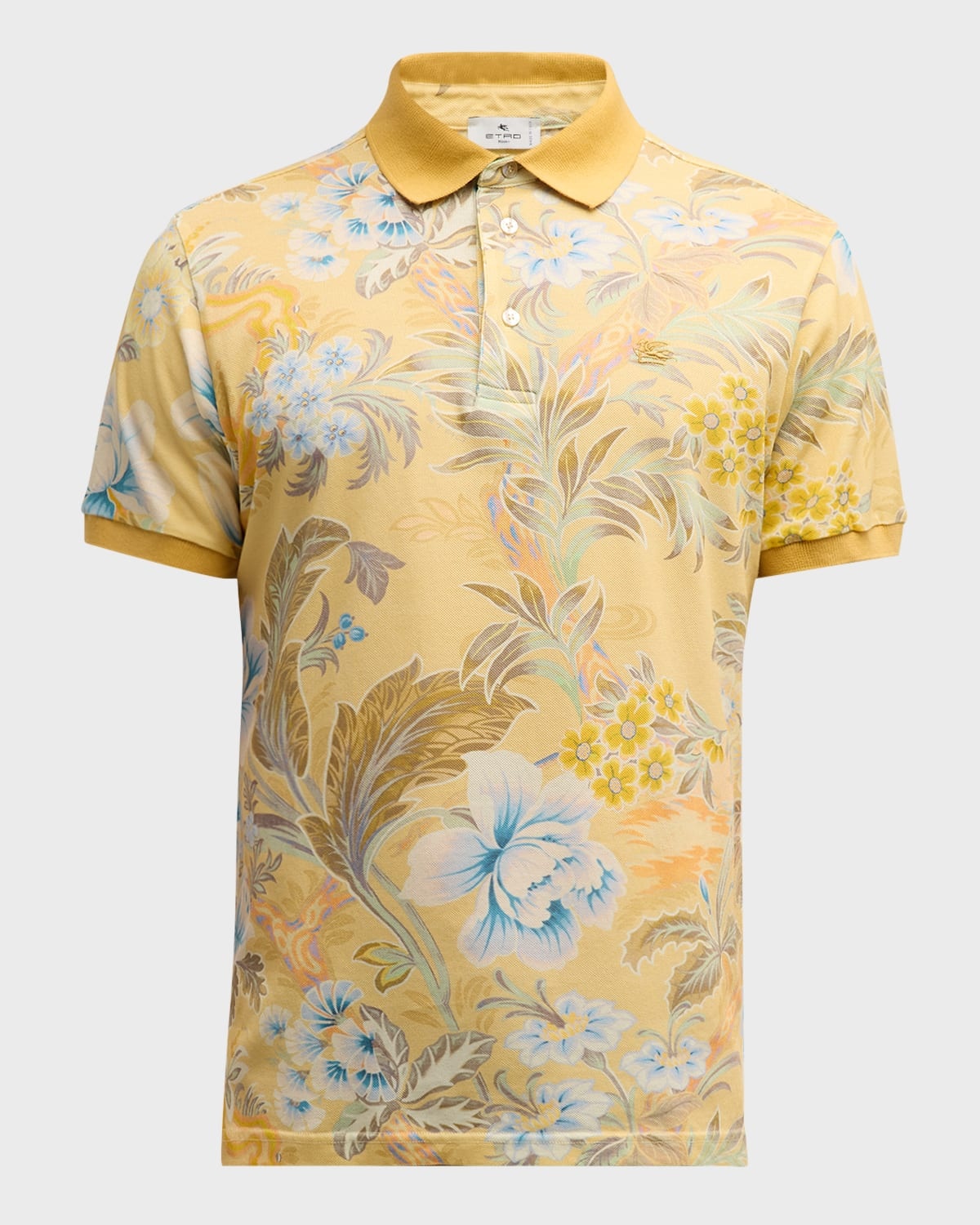 Men's Floral-Print Polo Shirt - 1