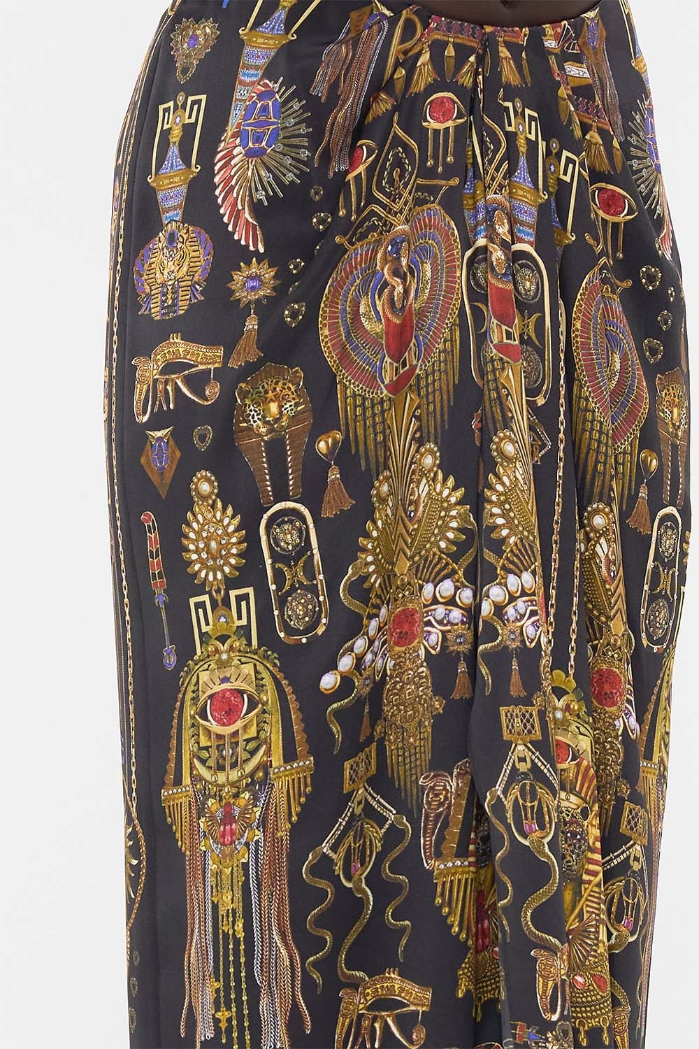 DRAPE FRONT SKIRT WITH SPLIT - 6