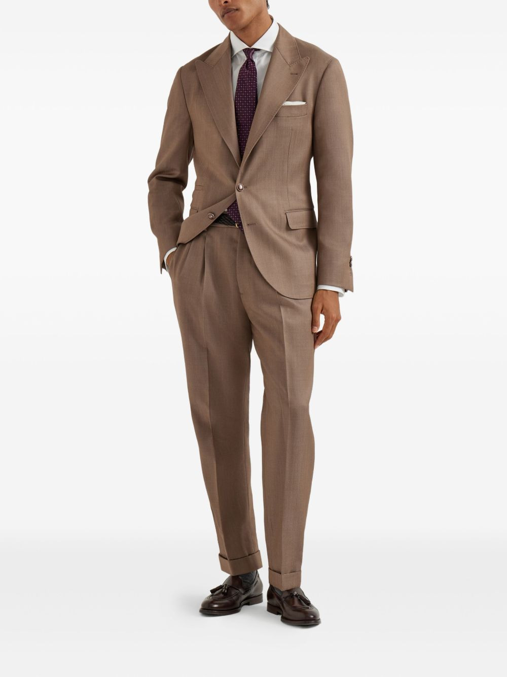 peak-lapel wool blazer - 2