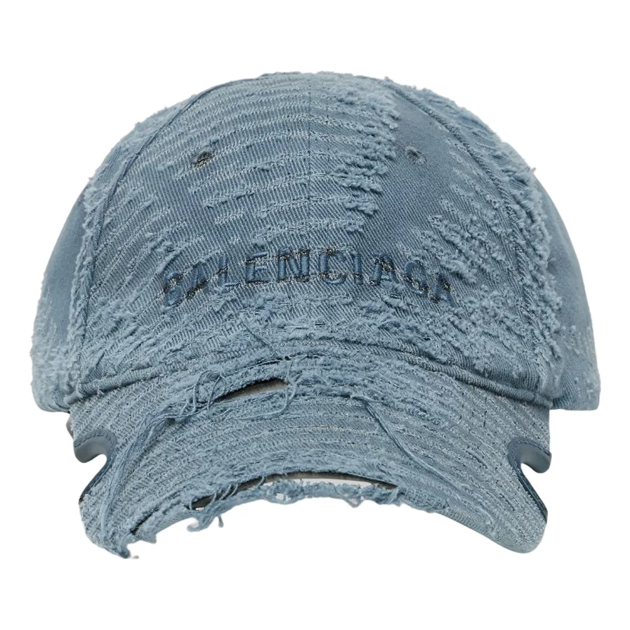 (WMNS) Balenciaga Laser Destroyed Logo Ball Cap 'Fade Blue' 719281410B24090 - 1
