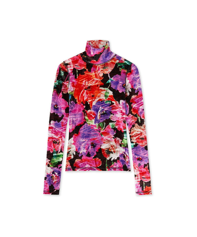 Elasticized blouse with "Blossom Hallucination" print 1