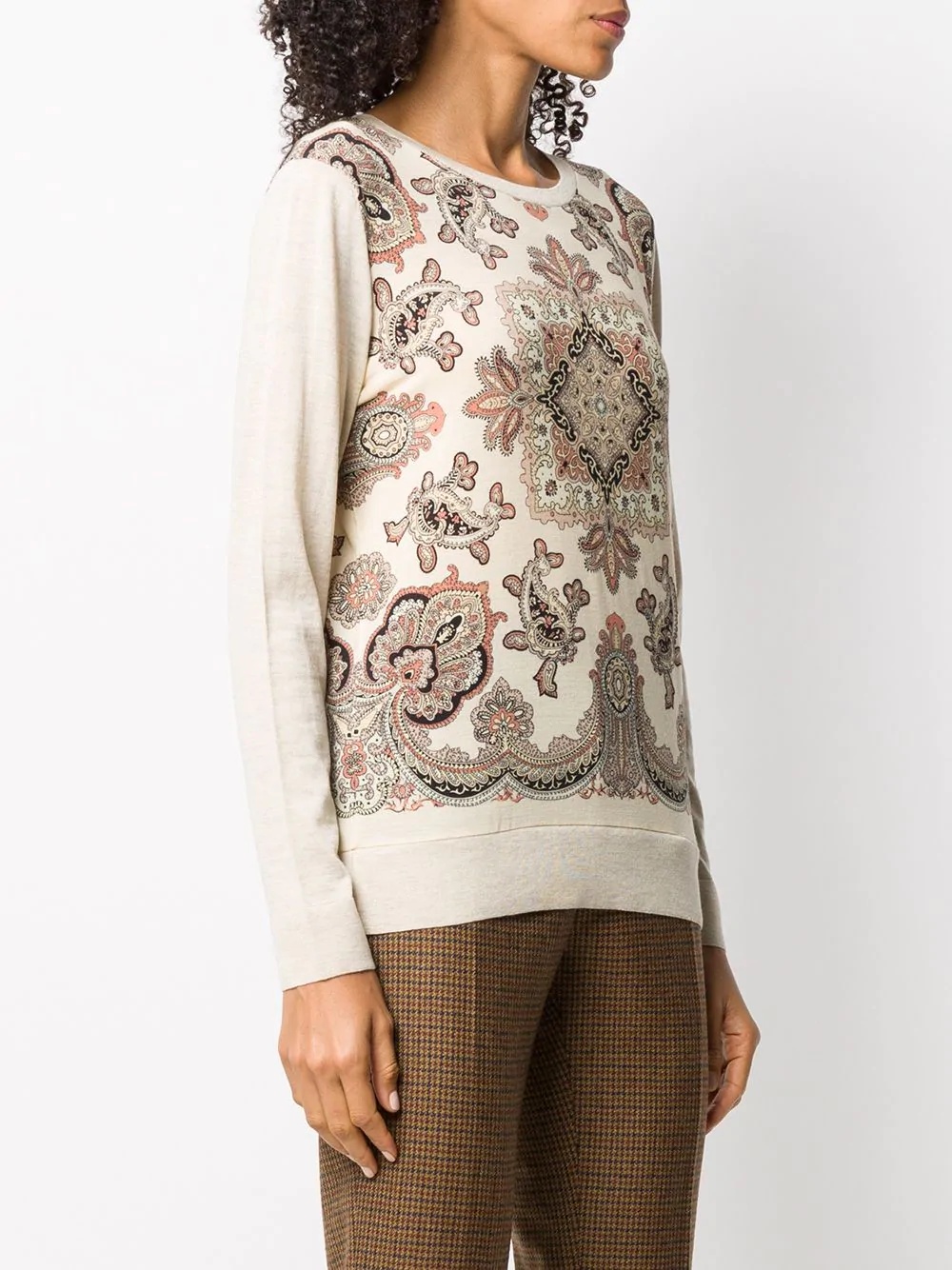 paisley-print knitted top - 3