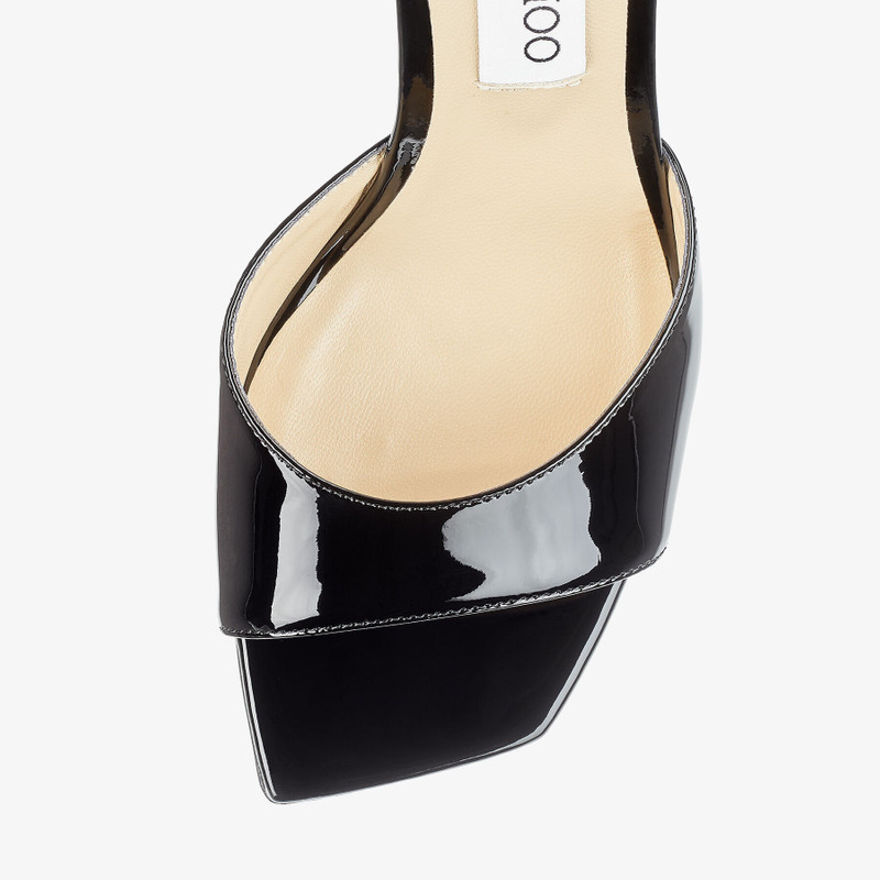 Brien 110 Black Patent Leather Wedge Sandals 4