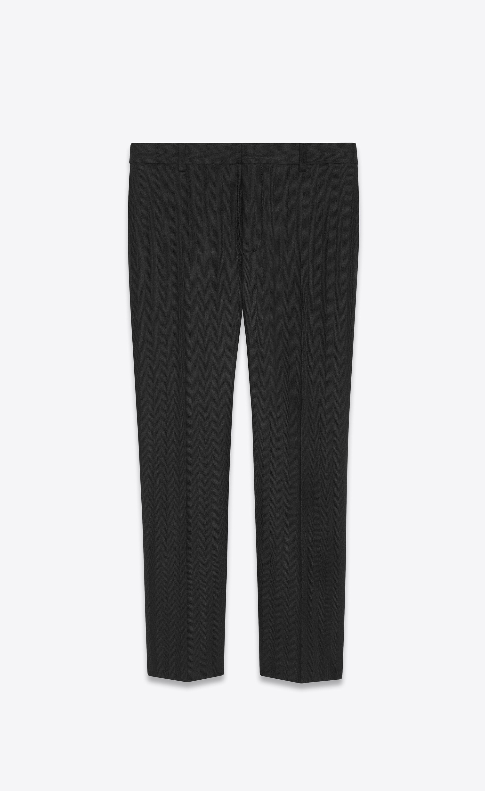 straight-leg pants in striped wool - 1