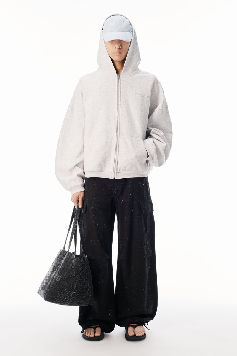 Alexander Wang Crystal embellished oversized zip-up hoodie outlook