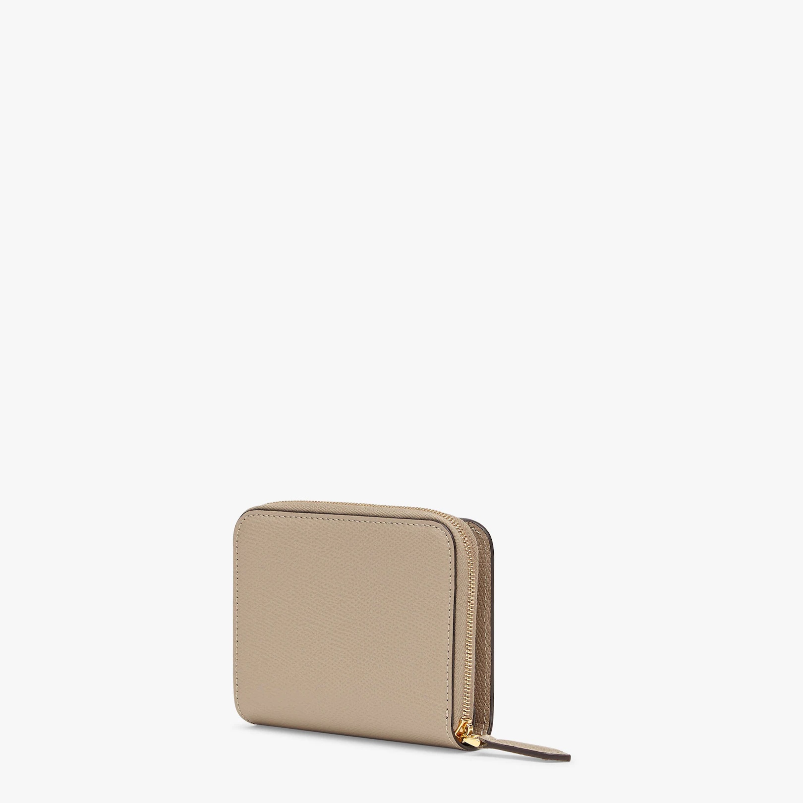 F is Fendi compact bi-fold wallet. Interior organized into a bill compartment and card holder slot.  - 2