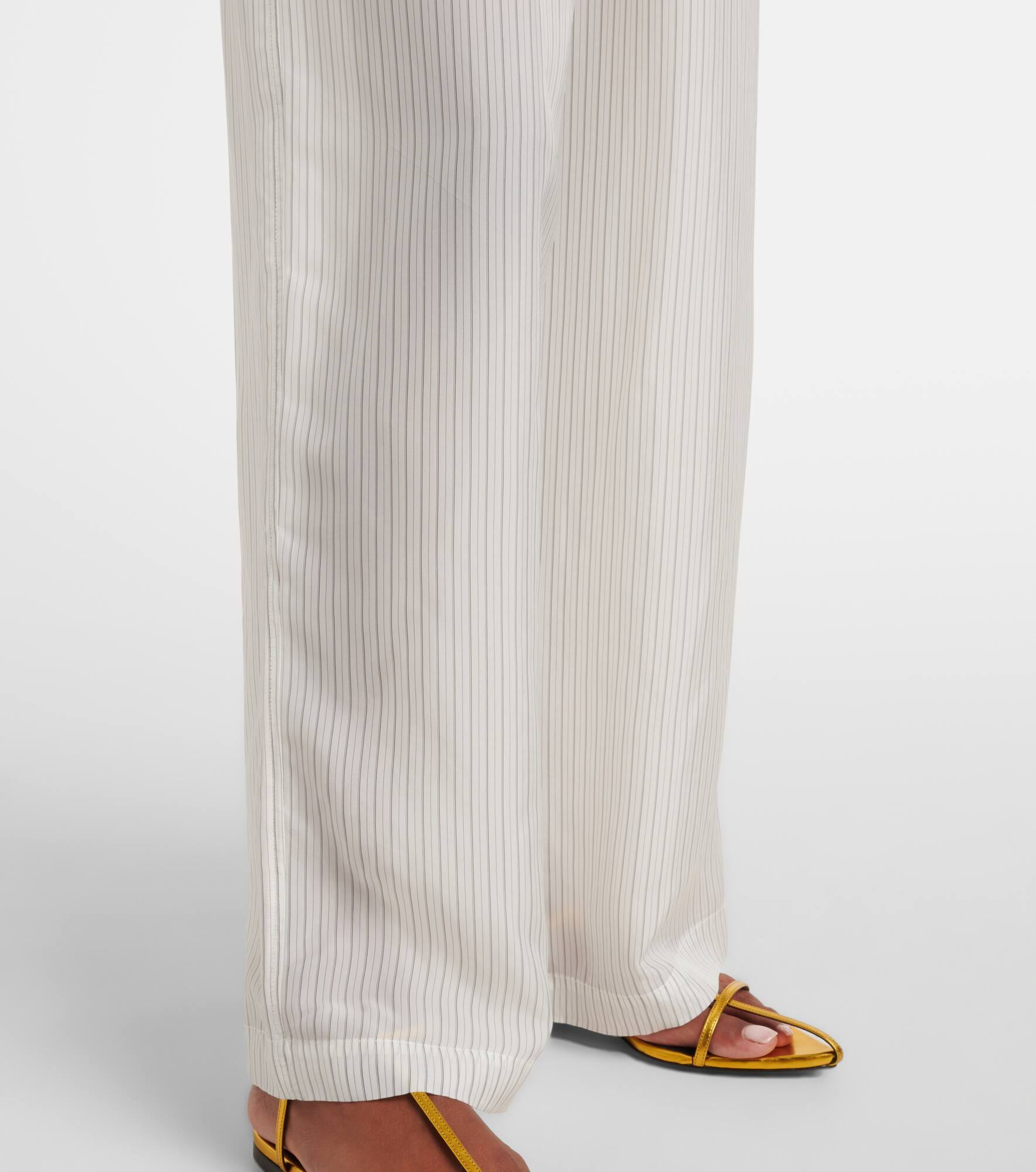 Brenna sheer striped wide-leg pants - 5