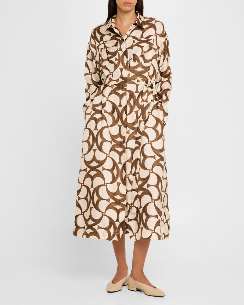 Max Mara Ileana Belted Silk Shirtdress outlook