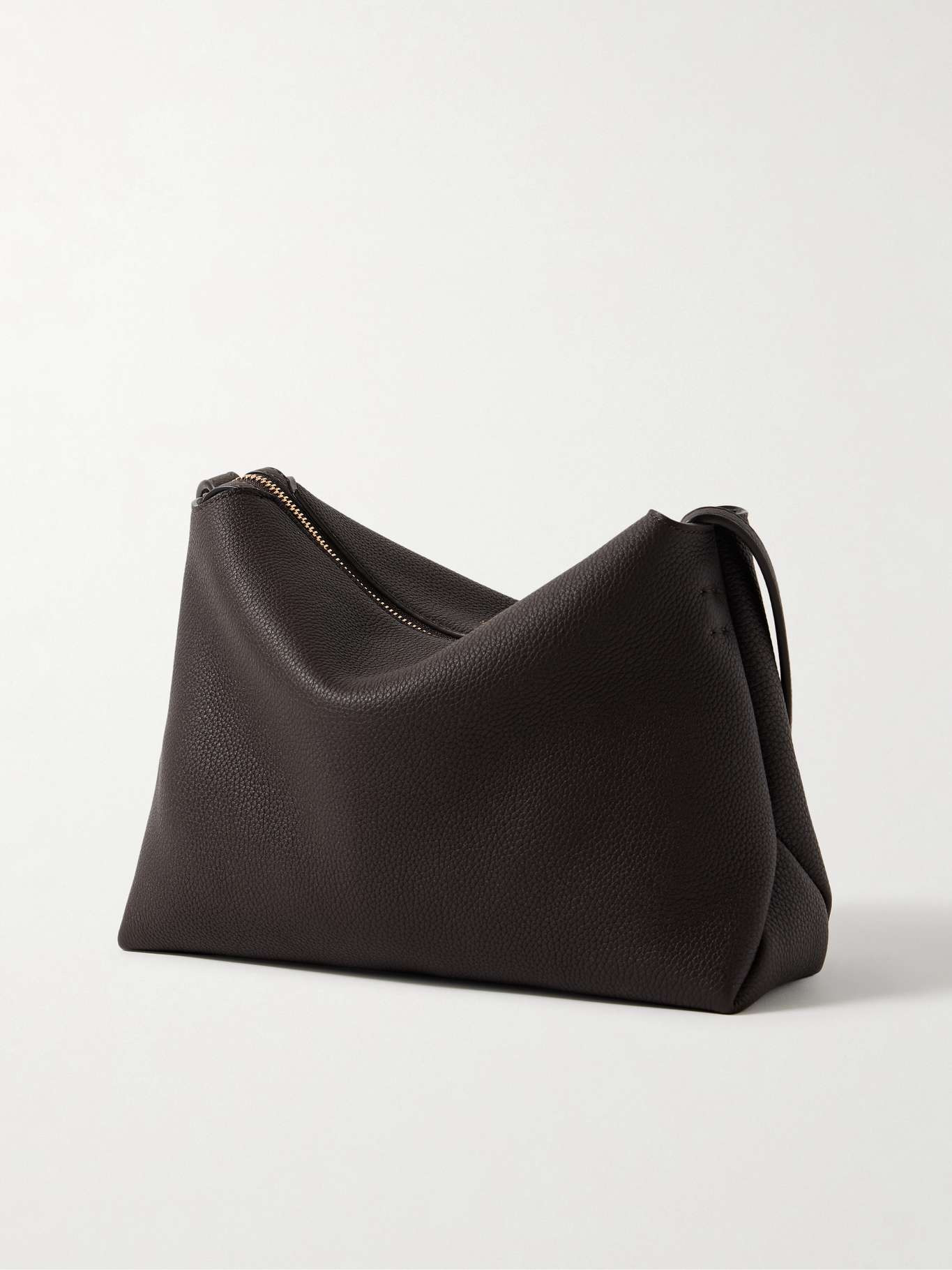Lina medium textured-leather shoulder bag Brown - 3
