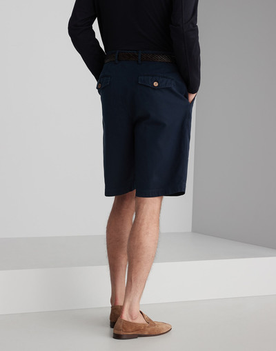 Brunello Cucinelli Garment-dyed basic fit Bermuda shorts in twisted cotton gabardine outlook