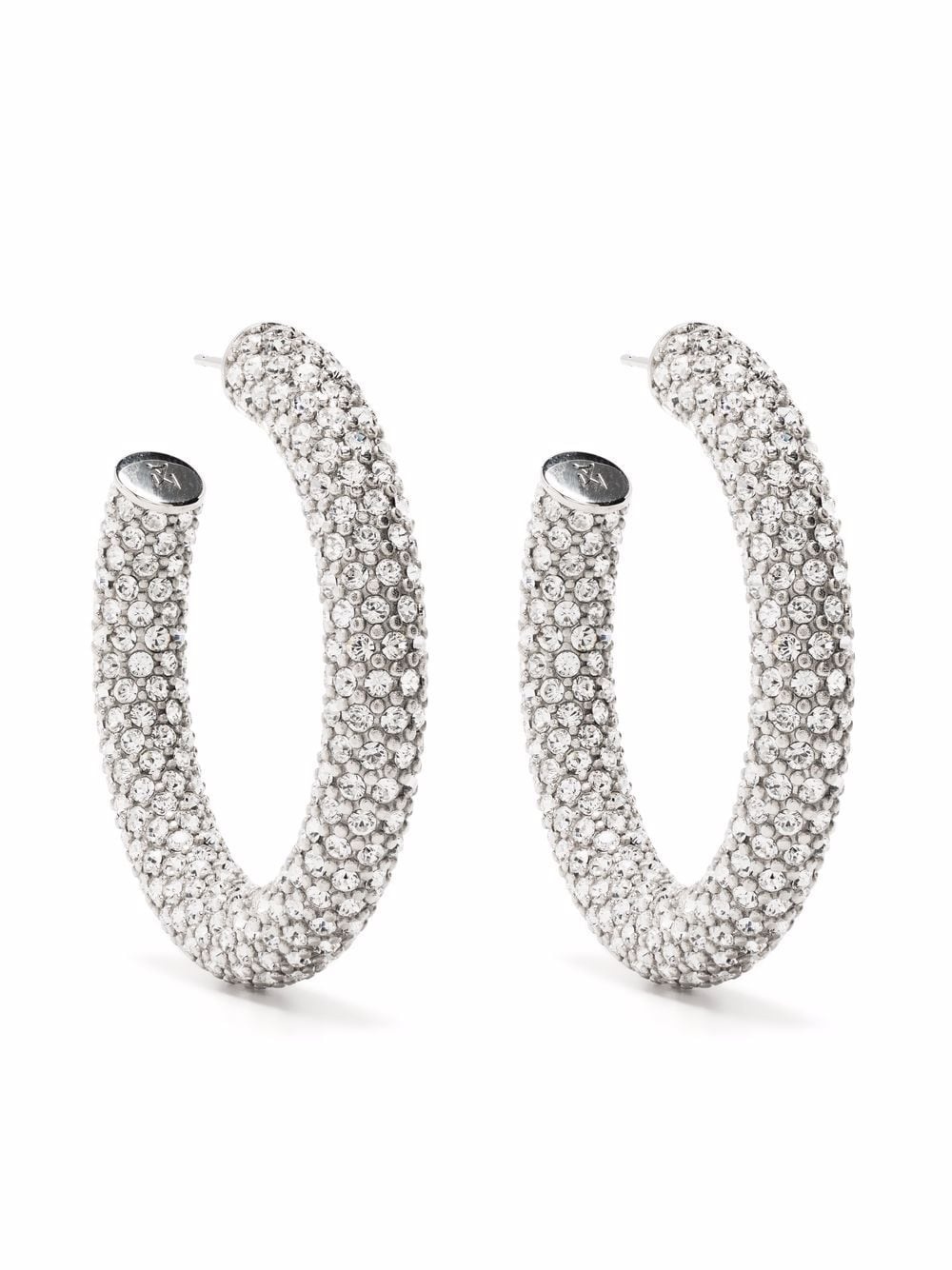 medium crystal-embellished hoop earrings - 1