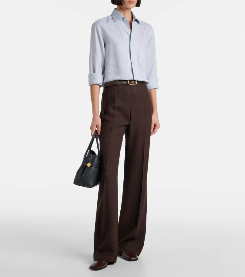 Loro Piana Timi linen crêpe flared pants outlook