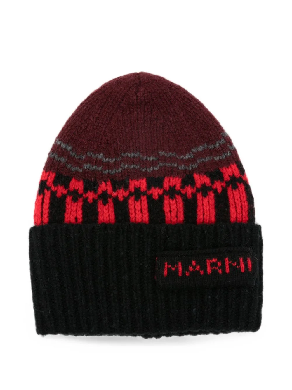 logo-patch beanie hat - 1