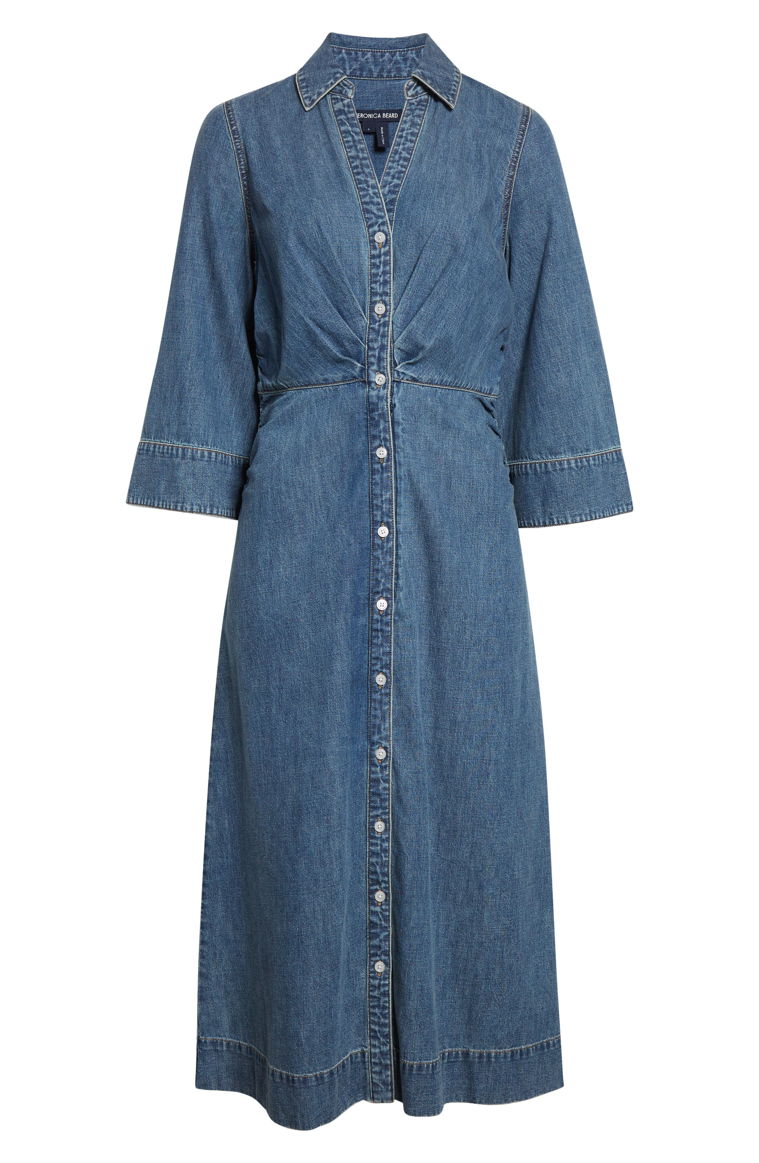 Veronica Beard Haydon Denim Shirtdress in Rebel Blue at Nordstrom - 5
