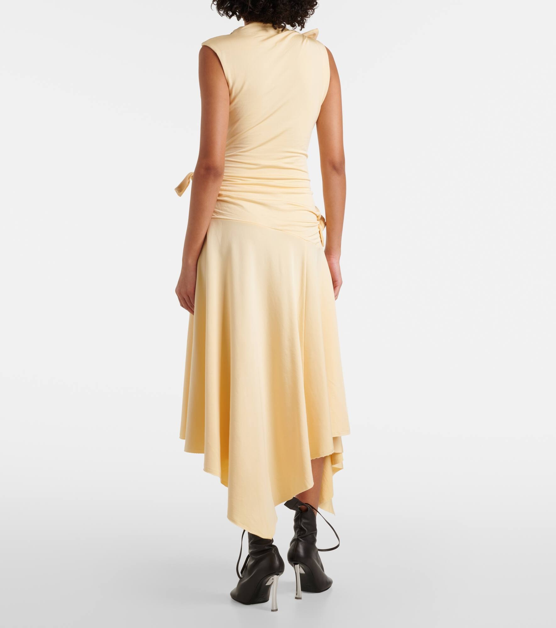 Cutout asymmetric jersey midi dress - 3