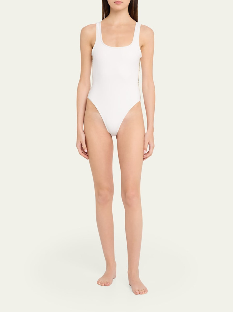 Burberry Sorcha Check Trim One-Piece Swimsuit outlook