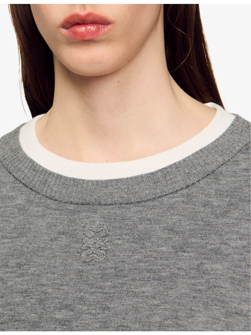 Contrast-collar relaxed-fit jersey jumper - 6