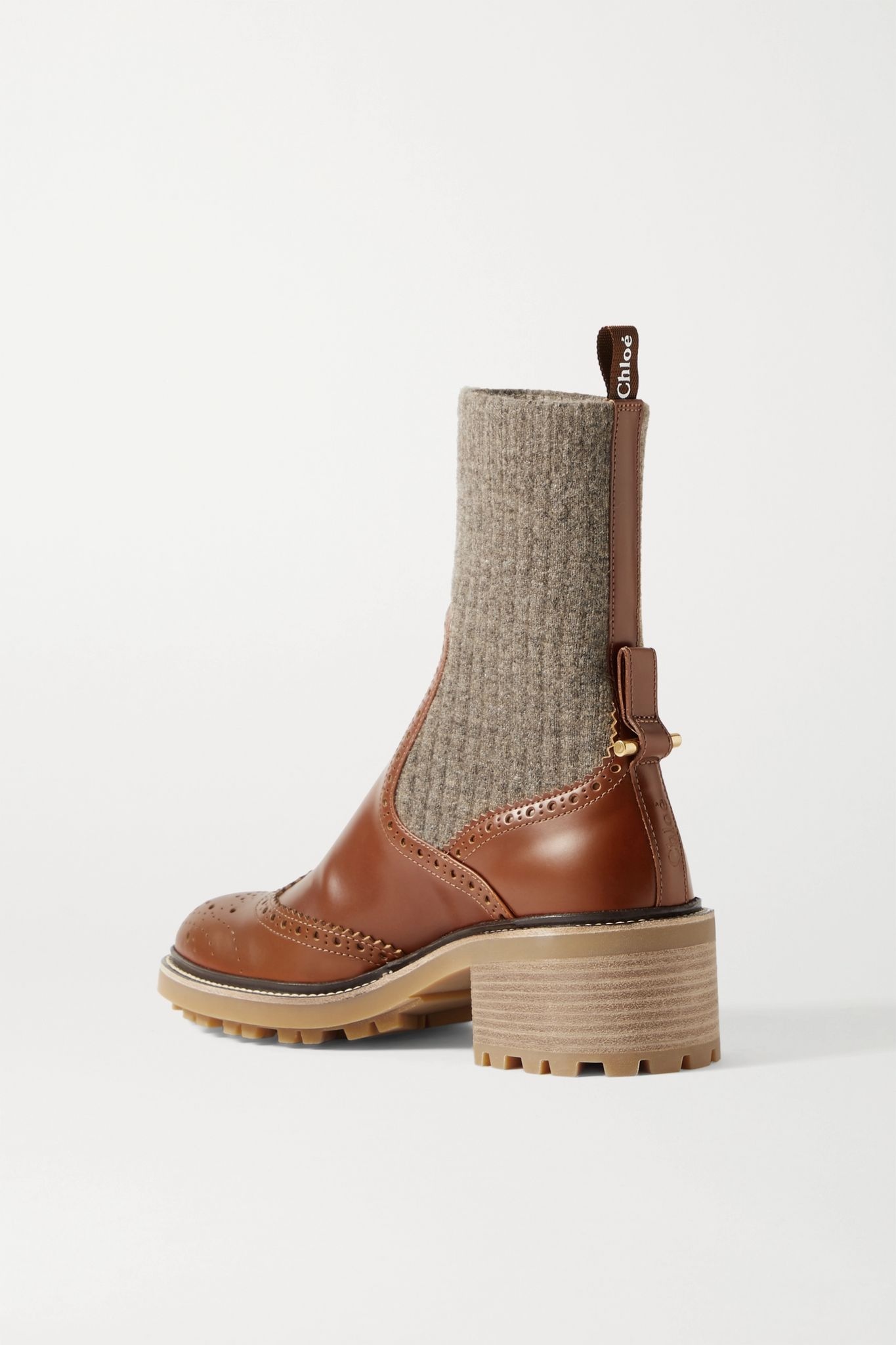 Franne ribbed wool and leather ankle boots - 3