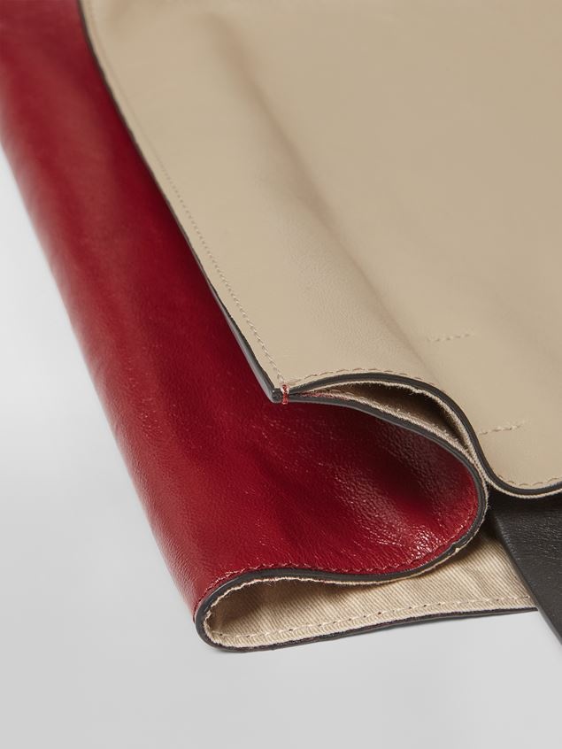WHITE AND RED MUSEO SOFT BAG IN TUMBLED CALFSKIN - 5
