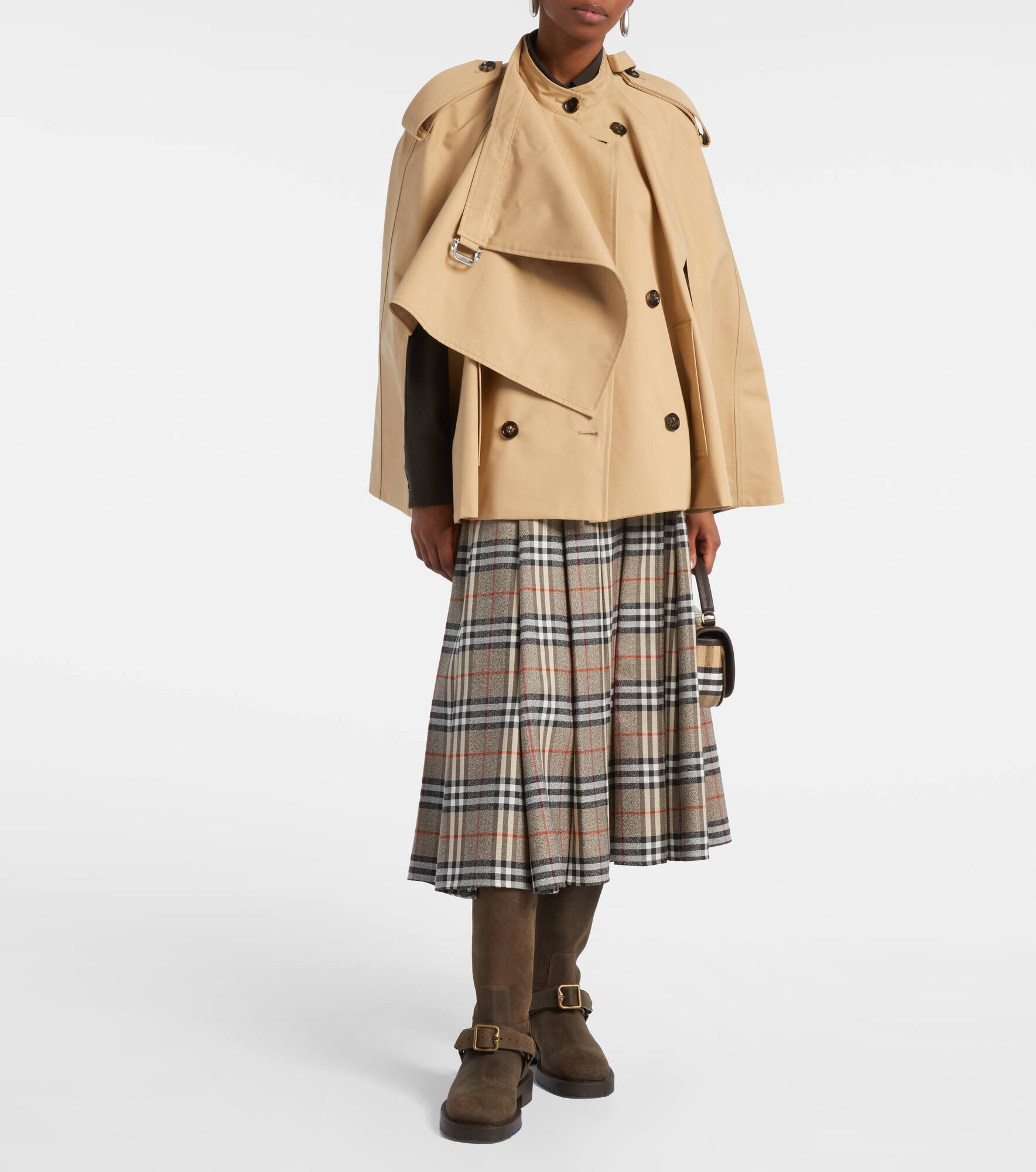 Double-breasted cotton cape - 2