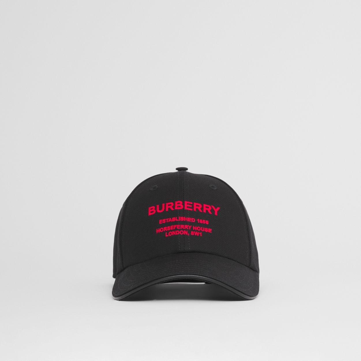 Horseferry Motif Cotton Twill Baseball Cap - 1