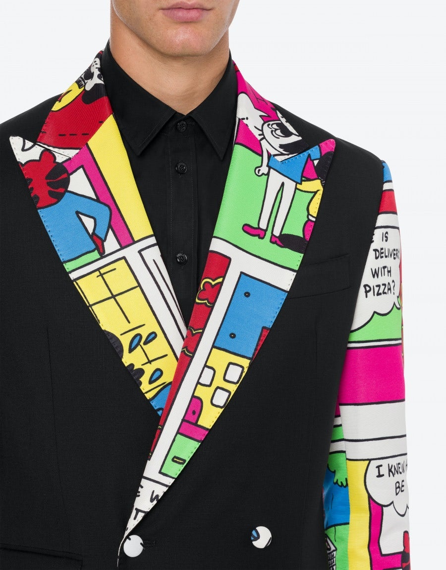 MOSCHINO COMICS WOOL CANVAS JACKET - 4