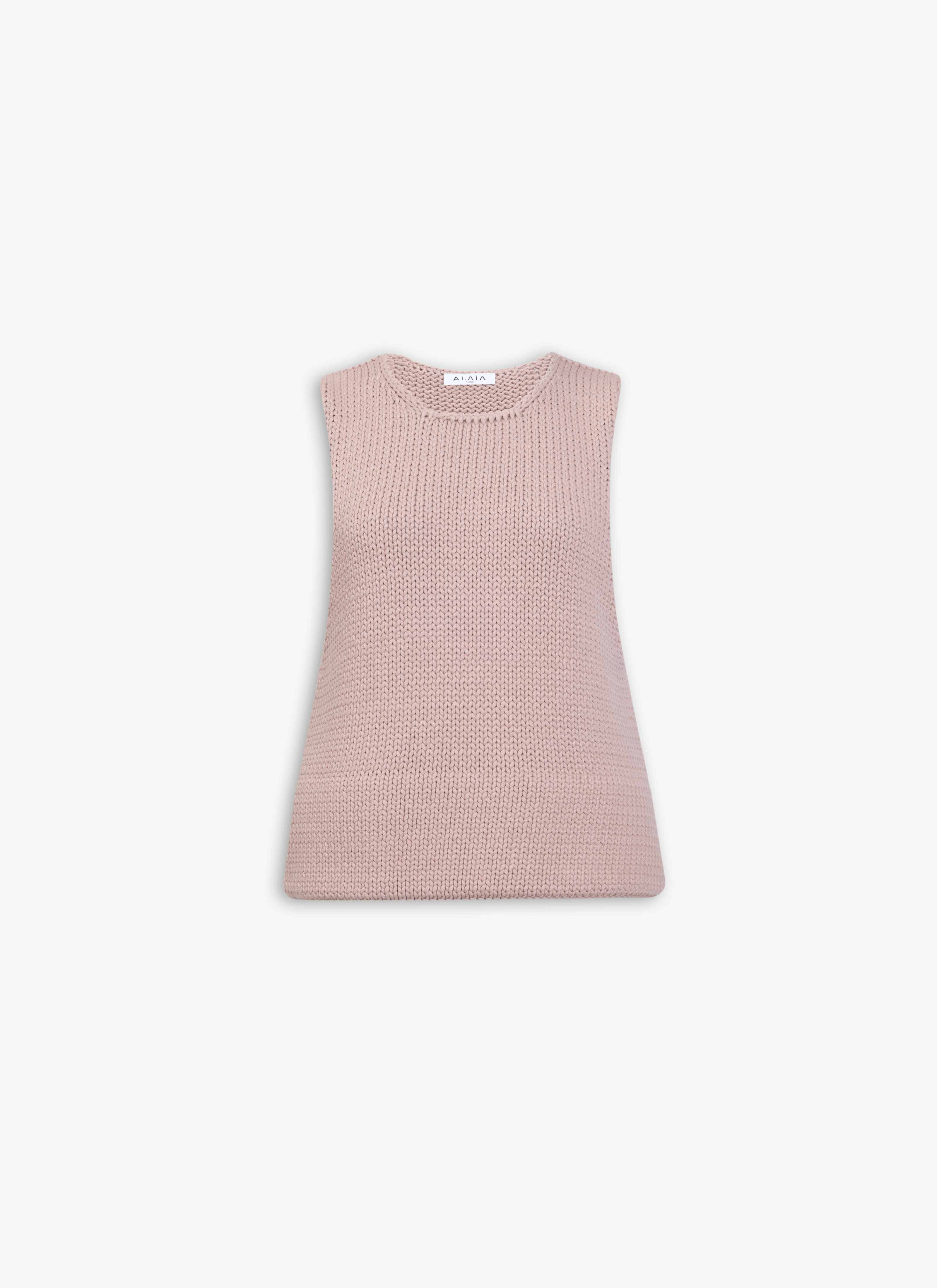 CHUNKY KNIT SLEEVELESS SWEATER - 1