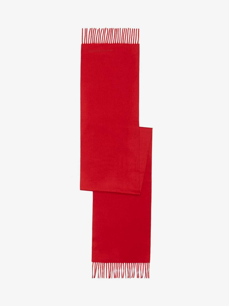 Alexander McQueen Alexander Mcqueen Cashmere Scarf in Red outlook