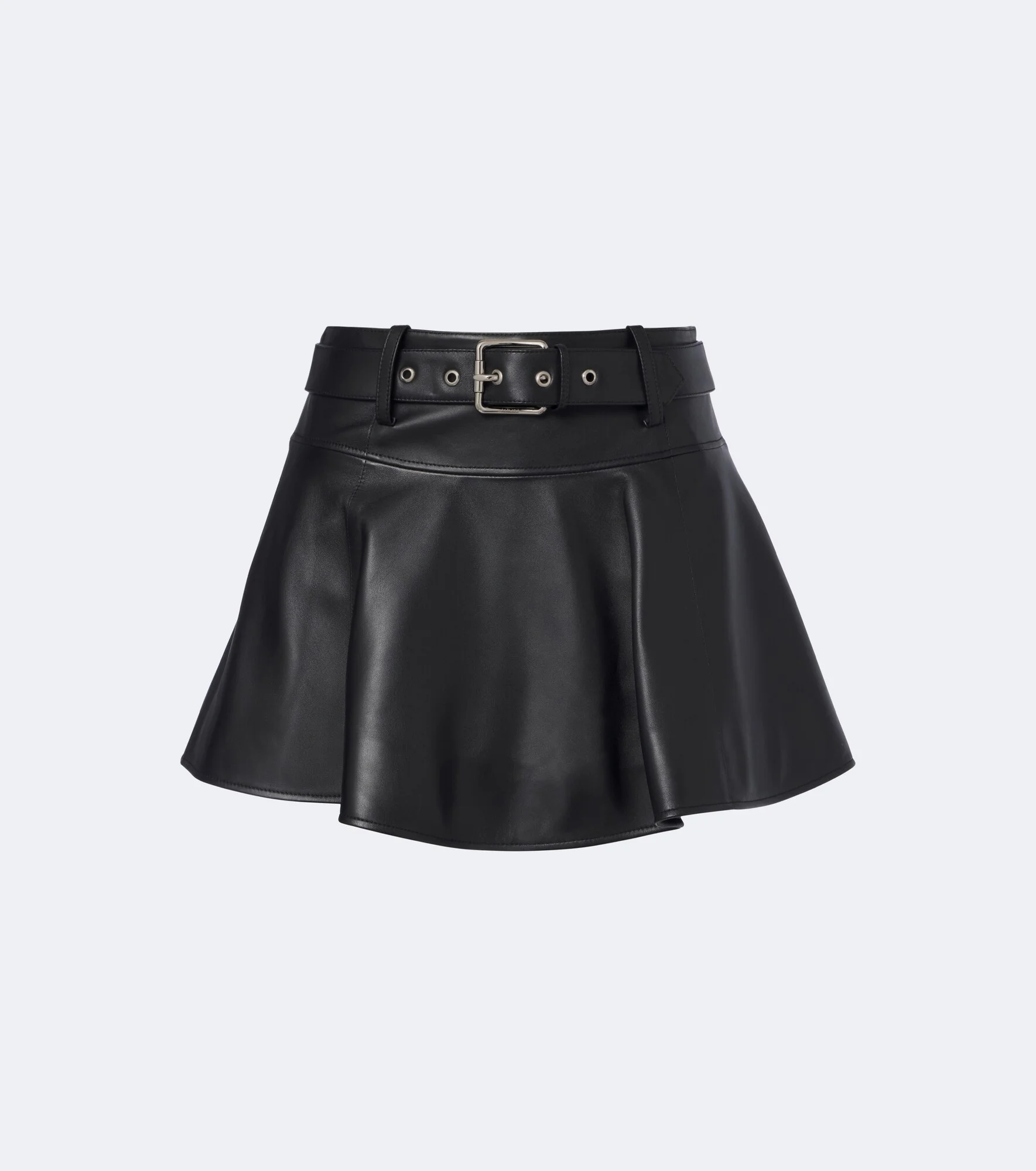 Belted leather miniskirt - 1