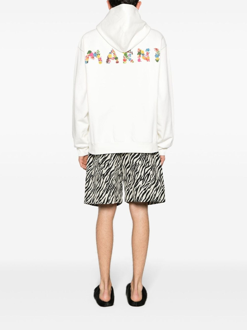Marni logo-print cotton hoodie outlook